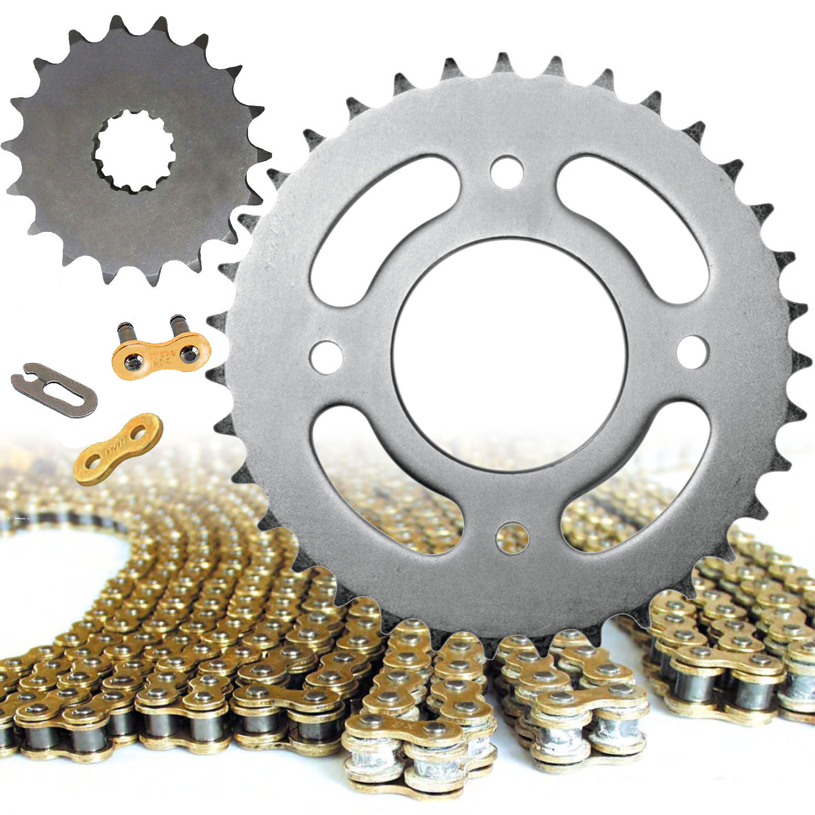 Keeway RKV 125 Gold Heavy Duty Motorcycle Chain and Sprocket Kit / Set