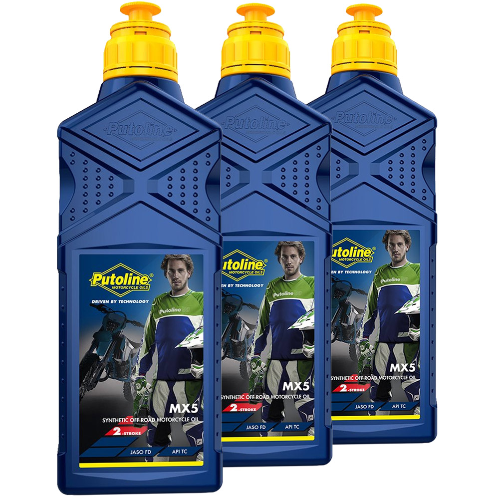Motorcycle Motocross 2 Stroke Oil Putoline MX5 Off Road Synthetic 3 x 1 Litre eBay