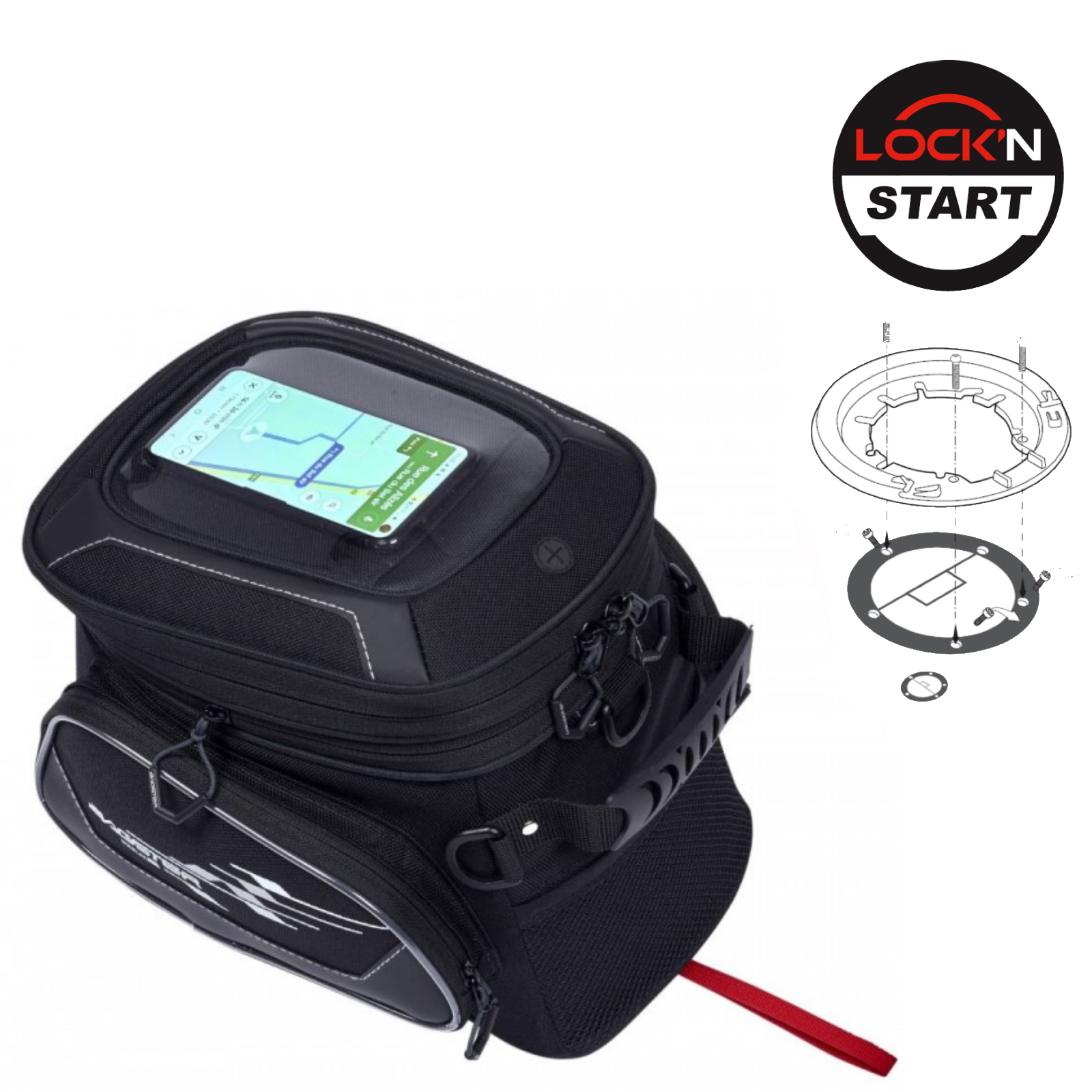 Triumph Tiger 800 Xca 2016 XSR370 Bagster Tank Tank Bag 810L & Lock