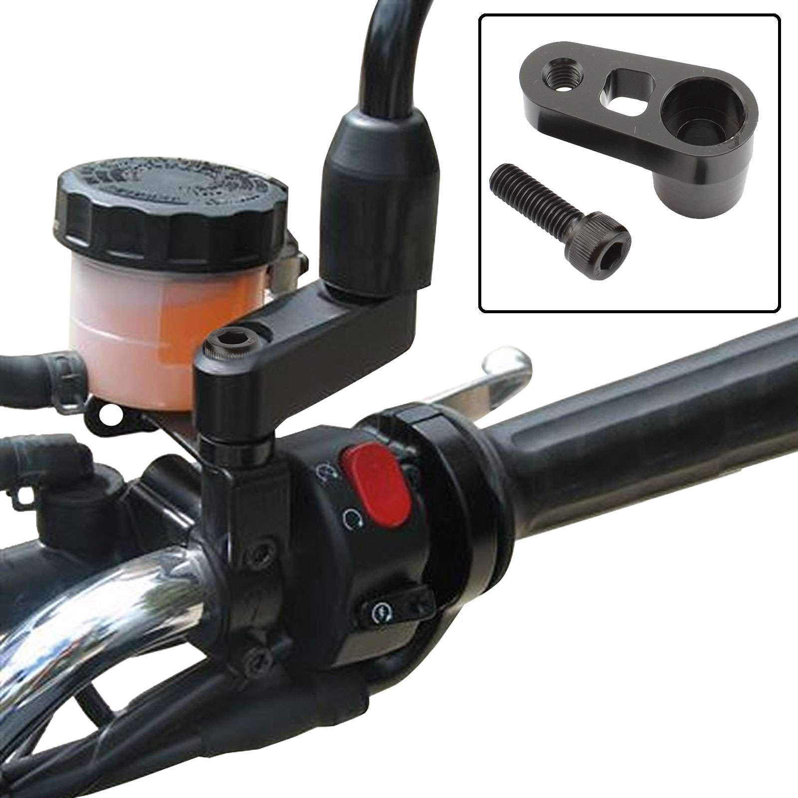 Mirror Extender Motorcycle 40mm Handlebar Bracket 10mm Right Hand