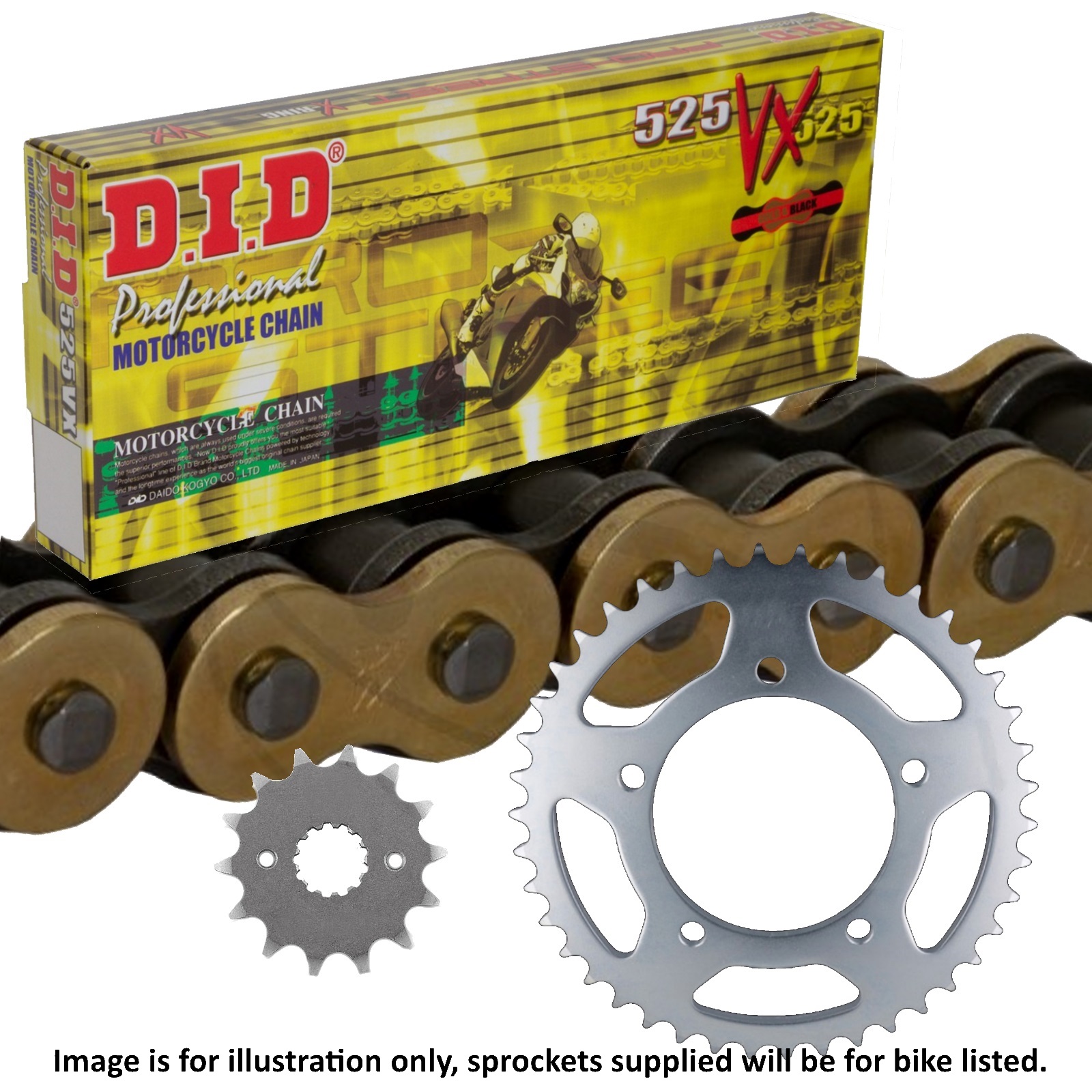 Suzuki GSXR 600 V W SRAD 1998 DID Gold XRing Chain and Sprocket Kit