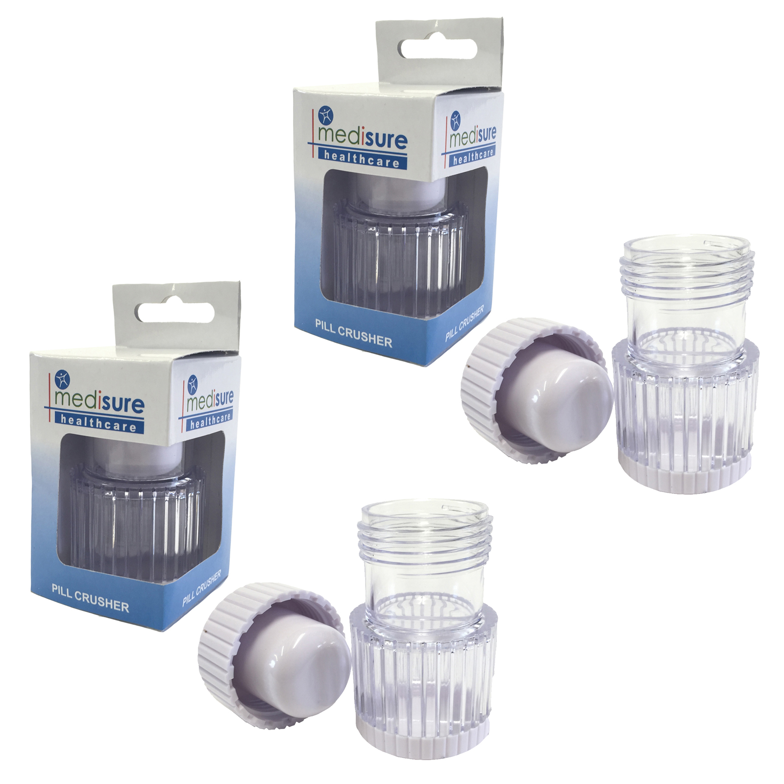 Medisure Healthcare Pill Crusher Twin Pack, Medication Storage Tablet