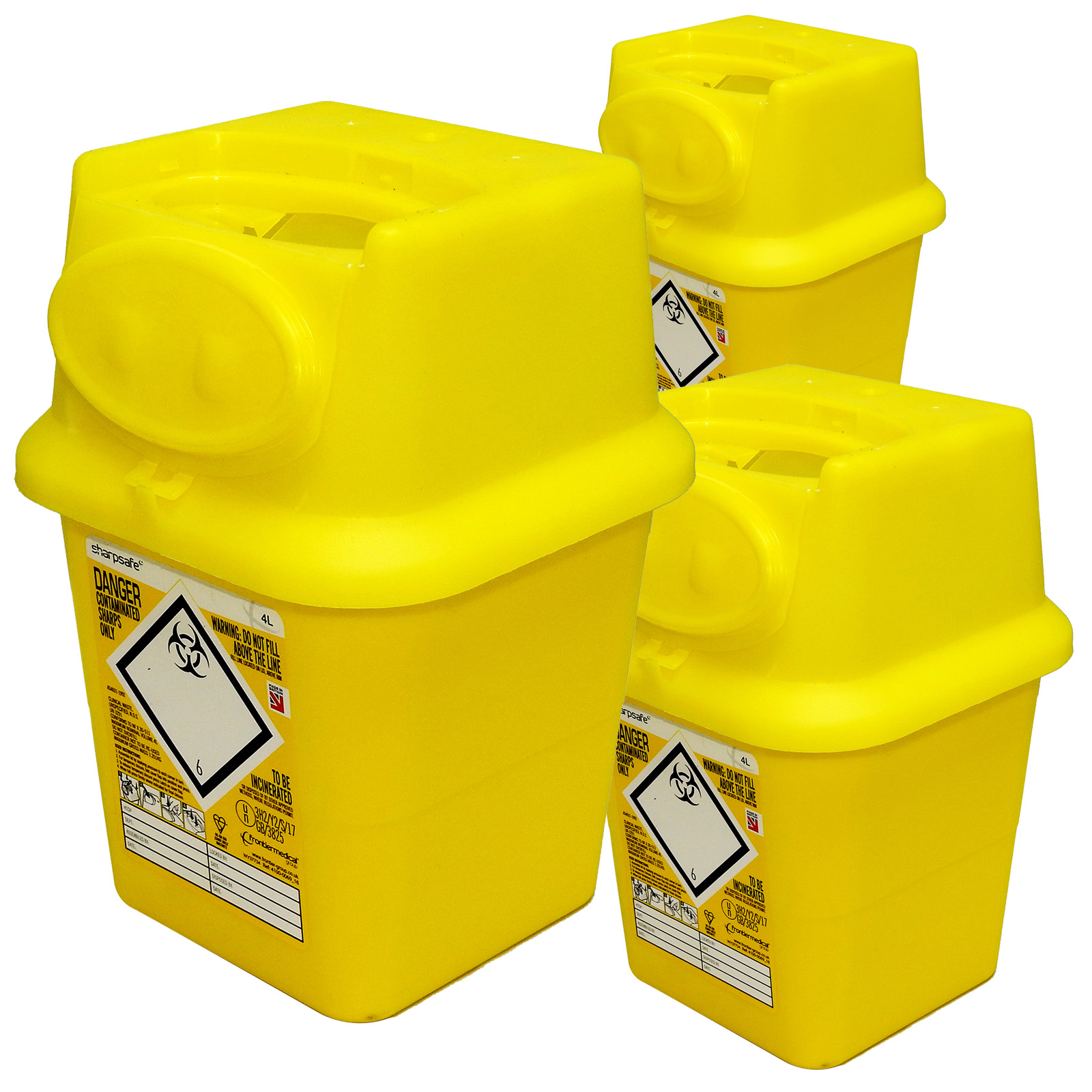 Qualicare 4l Large Sharps Needle Syringe Insulin Tattoo Disposal Waste Bins x 3 eBay
