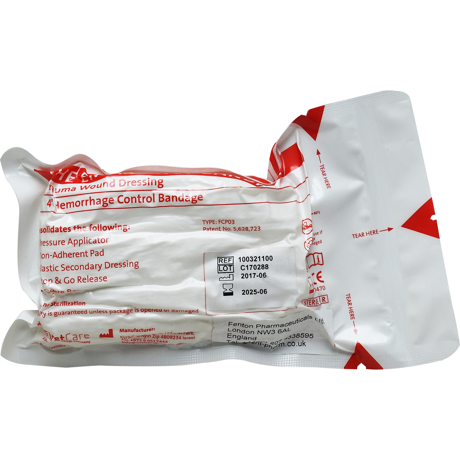 Bleed Control Israeli Trauma Wound FFD Field Bandage Dressings, 2 Sizes ...