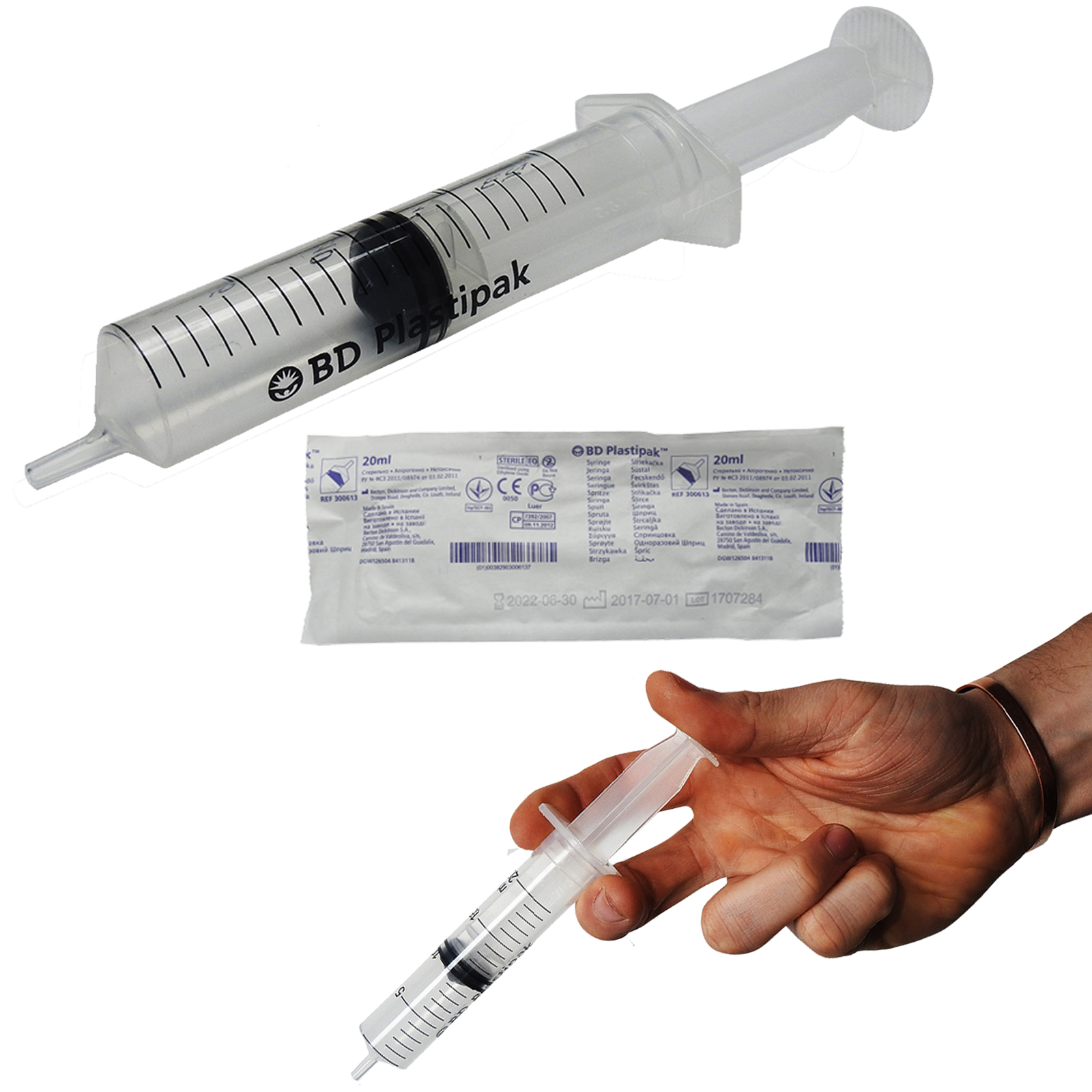 BD Plastipak Sterile CE Marked Medical Luer Syringes, 1ml, 2ml, 5ml
