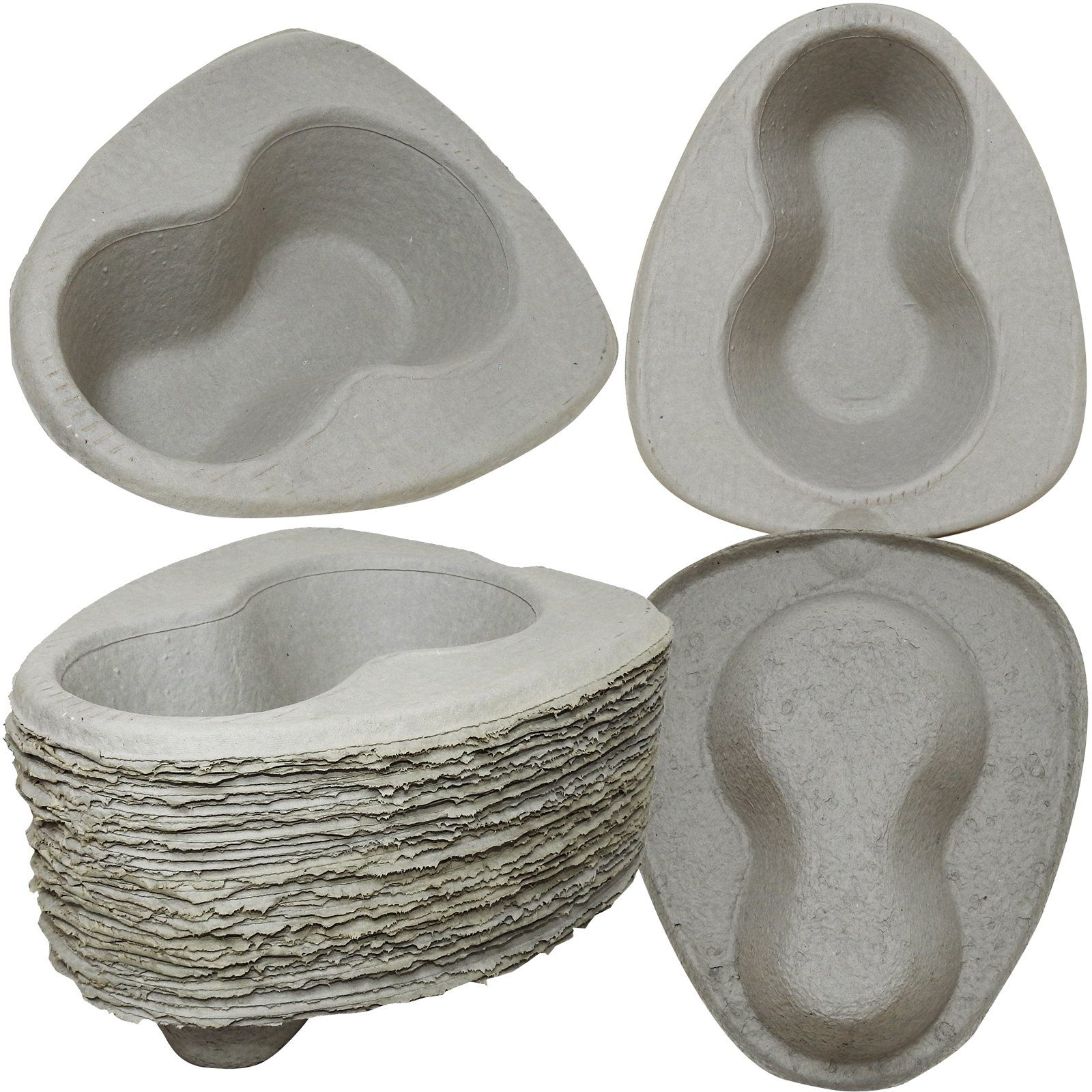 Caretex Disposable 2000ml Cardboard Pulp Hospital Bed Pan Liners, Bulk