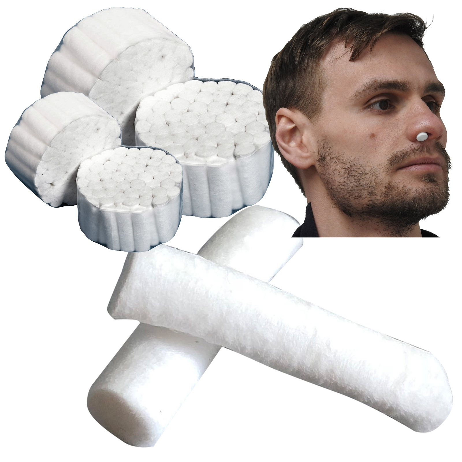 250 Steroplast Football Rugby MMA Nose Bleed Control 3cm 100 Cotton