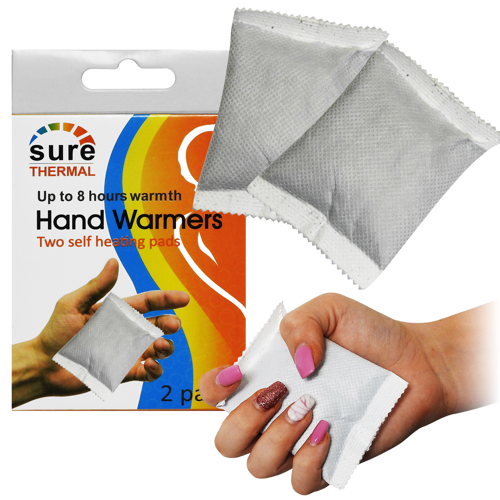 Sure Thermal Hand Pockets Warmers, 8 Hours Warmth, Easy Operation, Twin