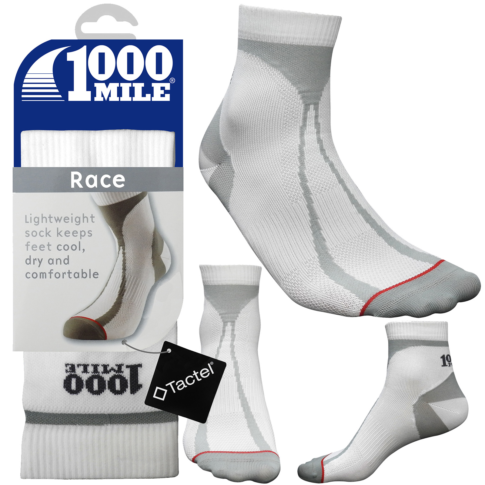 1000 Mile Mens Fusion Sport Socks Black Sports Running Gym Padded Heel Achilles