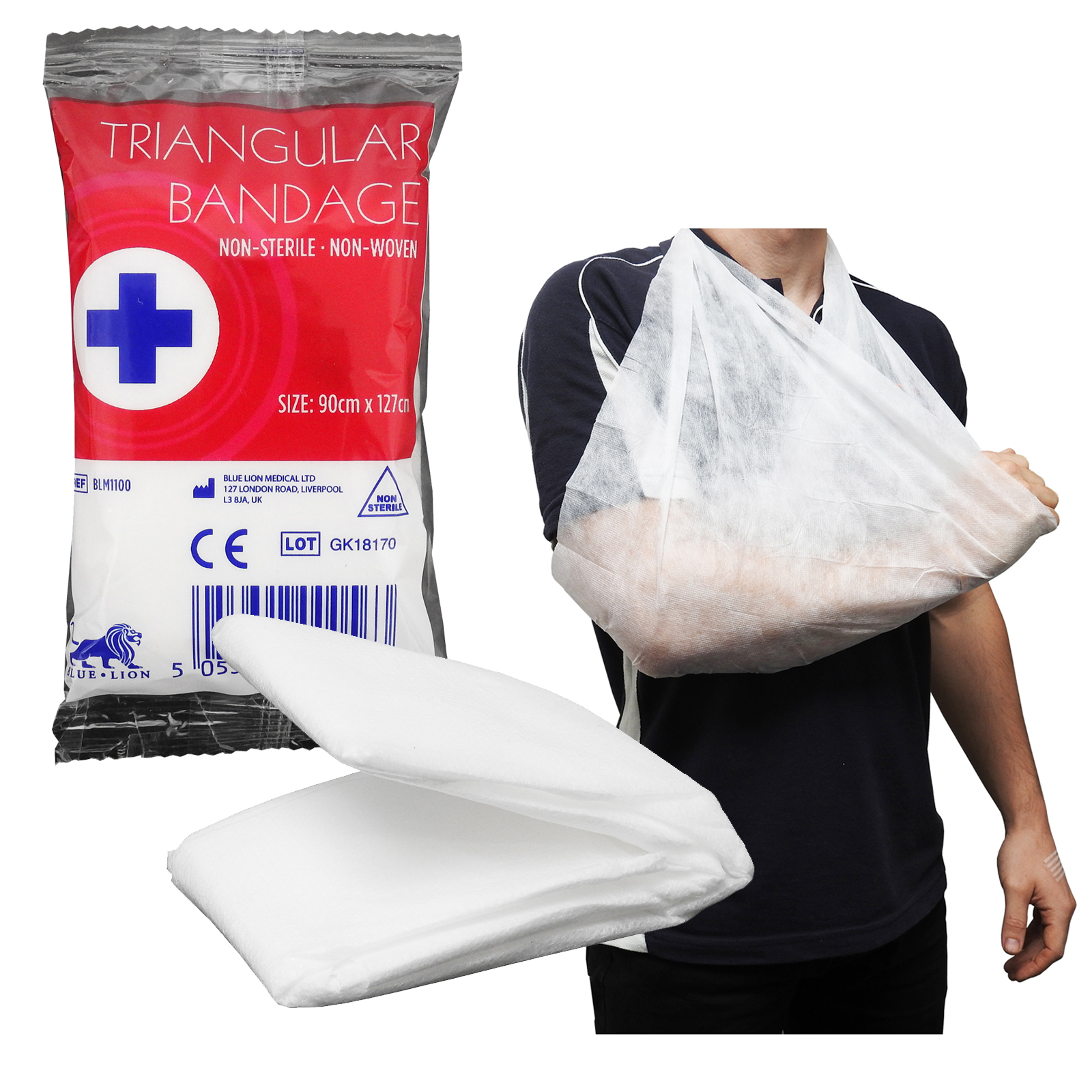 Blue Lion Triangular Disposable Bandage Arm Shoulder Injury First Aid