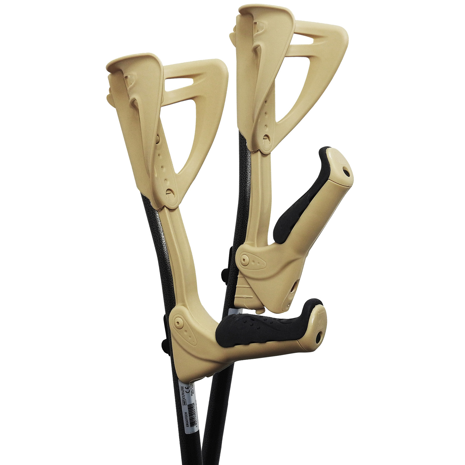 FDI Ergotech Comfort Grip Adjustable Collapsible Handle Elbow Cuff Crutches Pair eBay