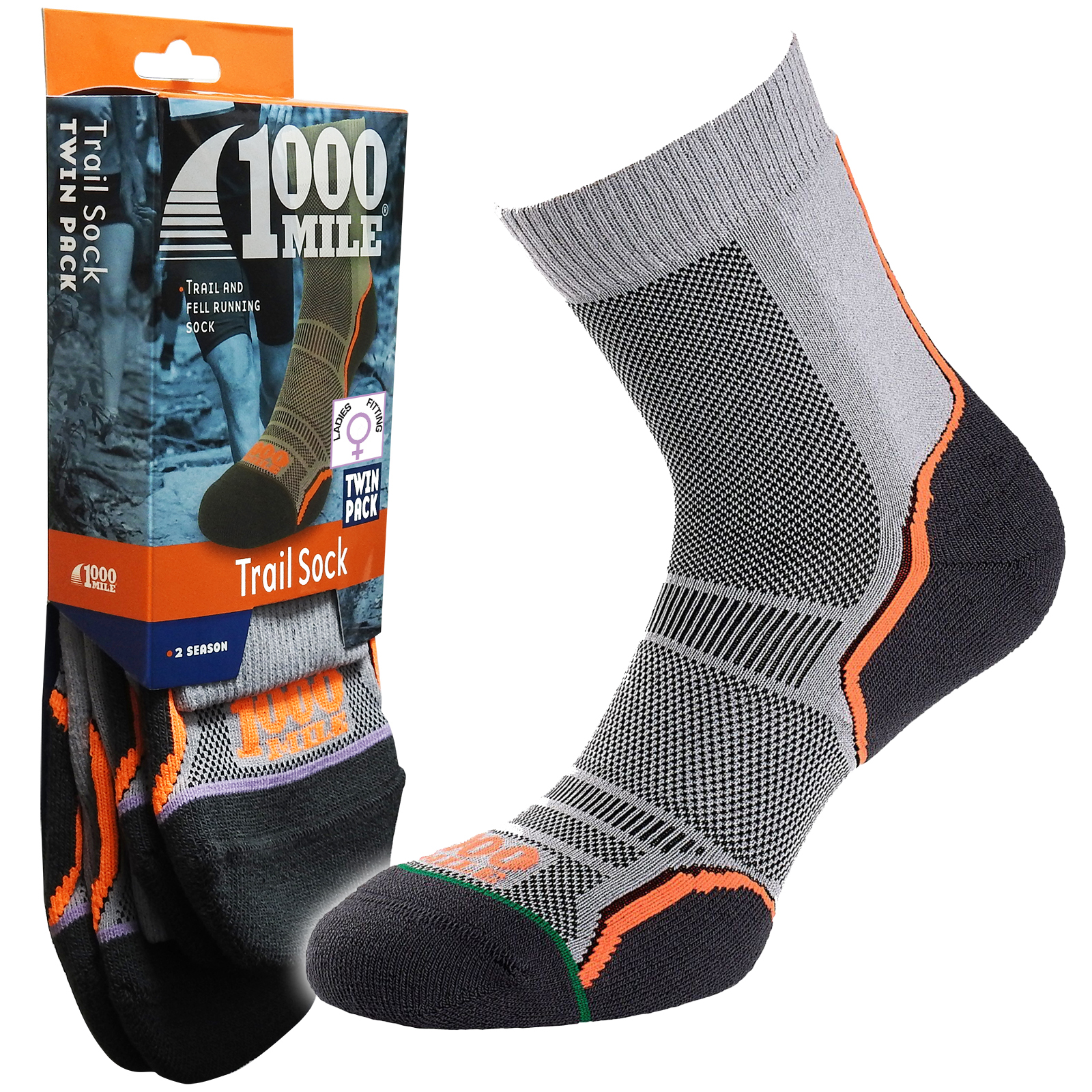 1000 Mile Trail Walking Off Road Running Racing Womens Socks,