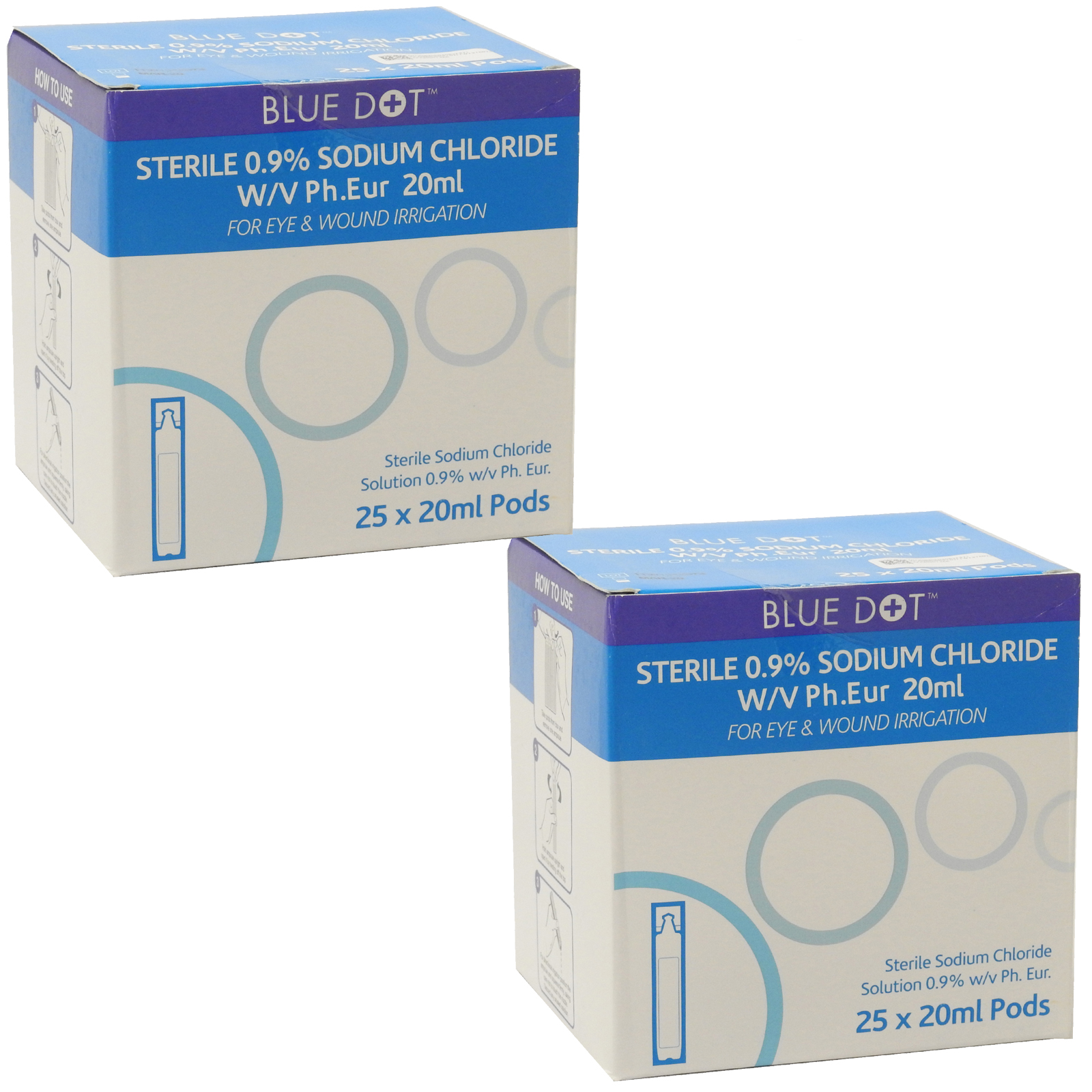 CMS Medical 20ml Sterile Sodium Chloride First Aid Eye Wash Irrigation