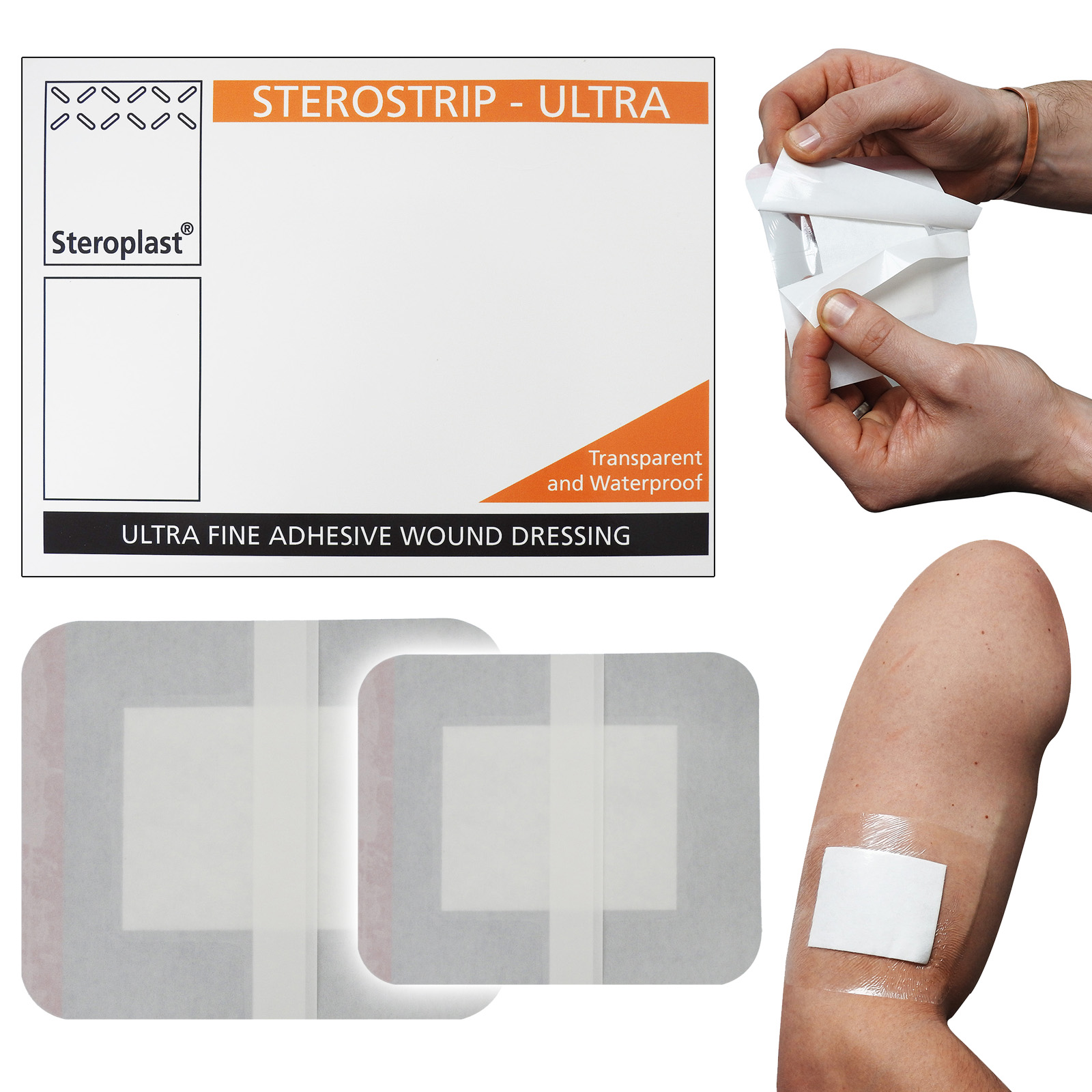 Steroplast Sterostrip Ultra Adhesive Washproof Clear Transparent Wound