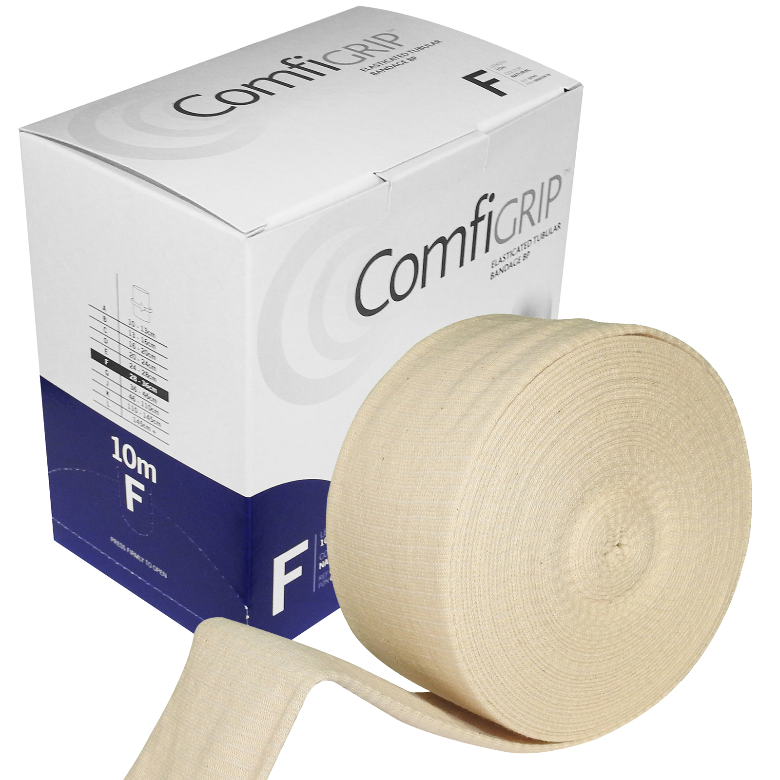 Comfigrip Size 'F' Elastic Tubular Compression Bandage, Large Knee