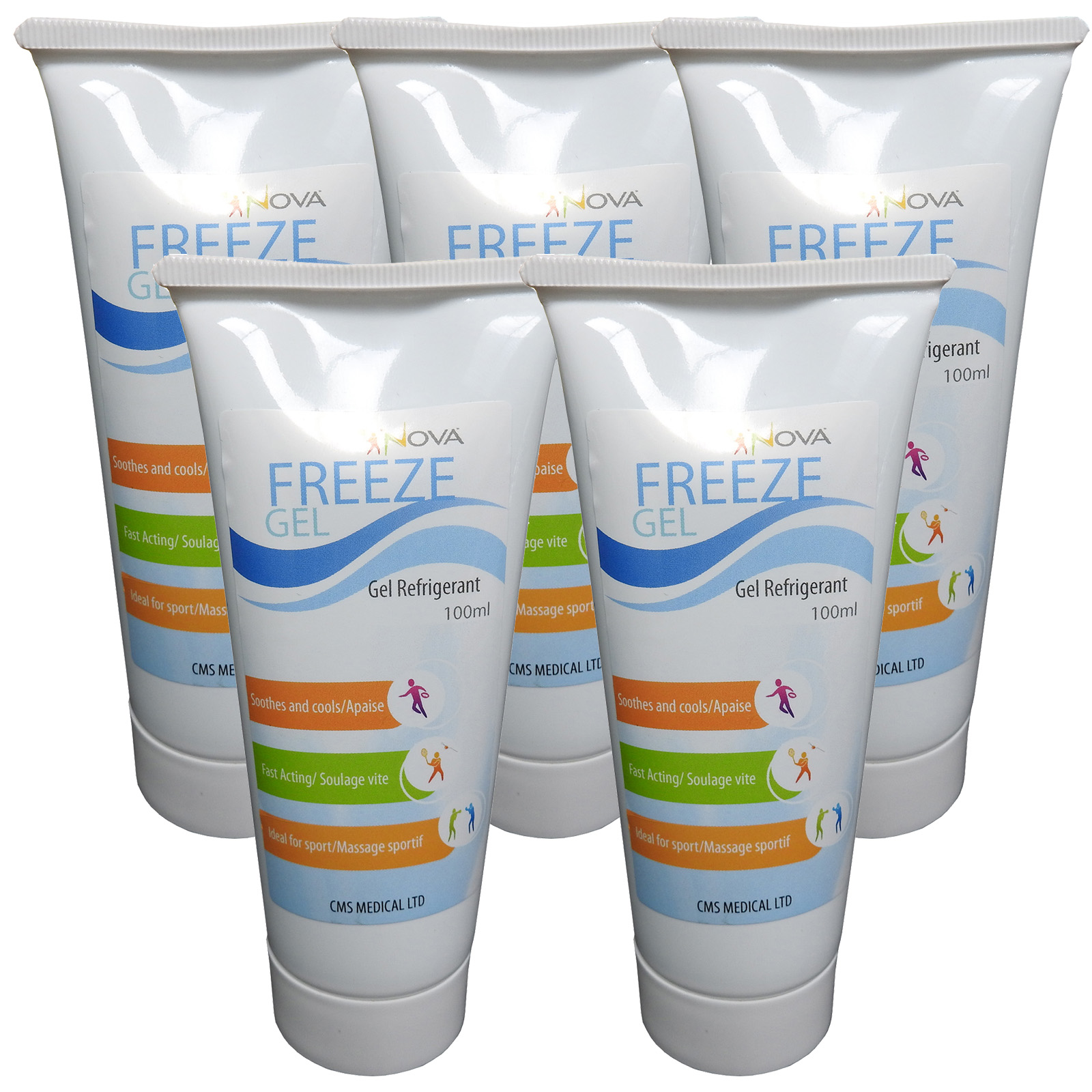 5 x C.M.S Tropical Rapid Sooth Cooling Freeze Gel Fast Pain Ache Relief