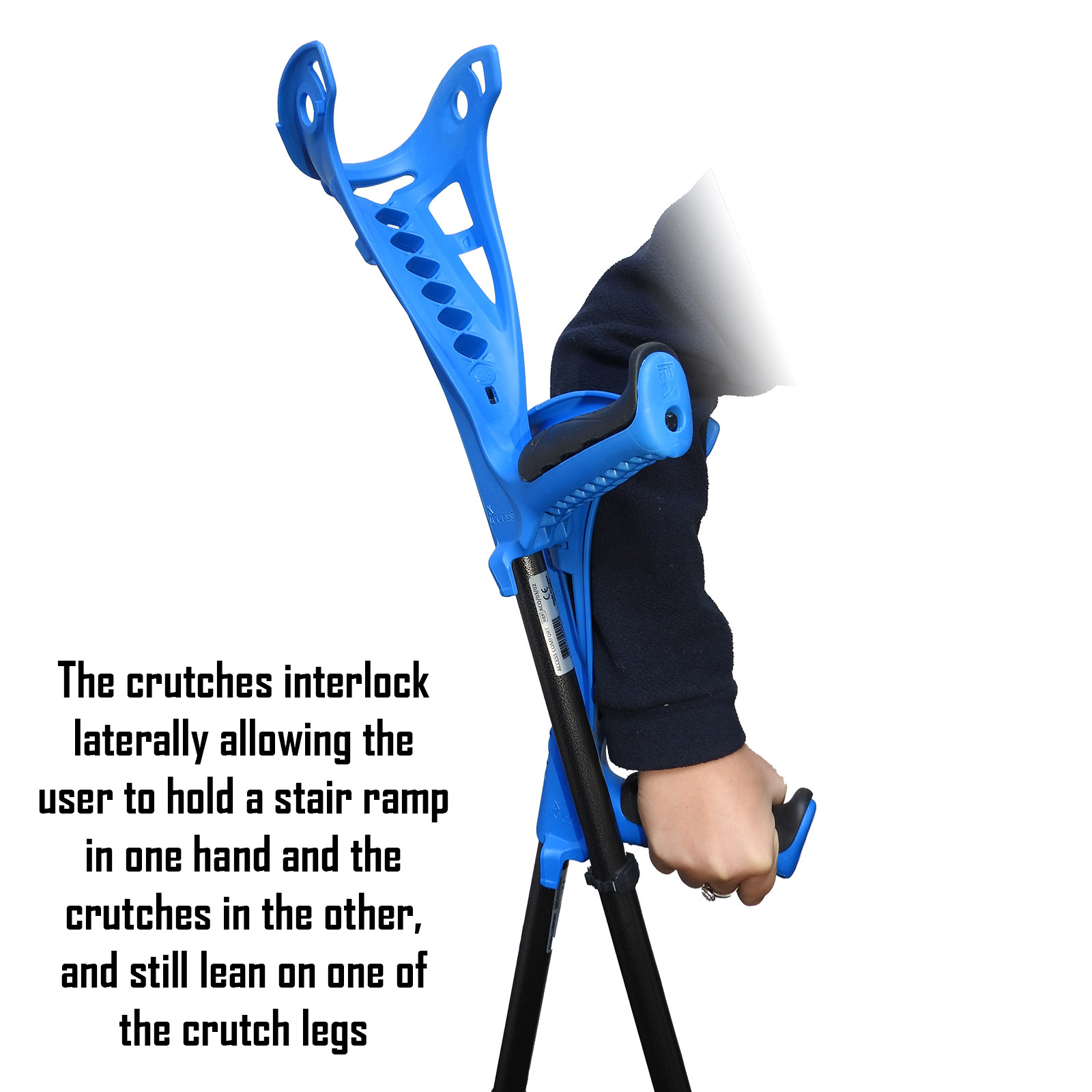 FDI Knee Rehab Kit, Premium White Crutches Pair + 1 Neoprene Knee