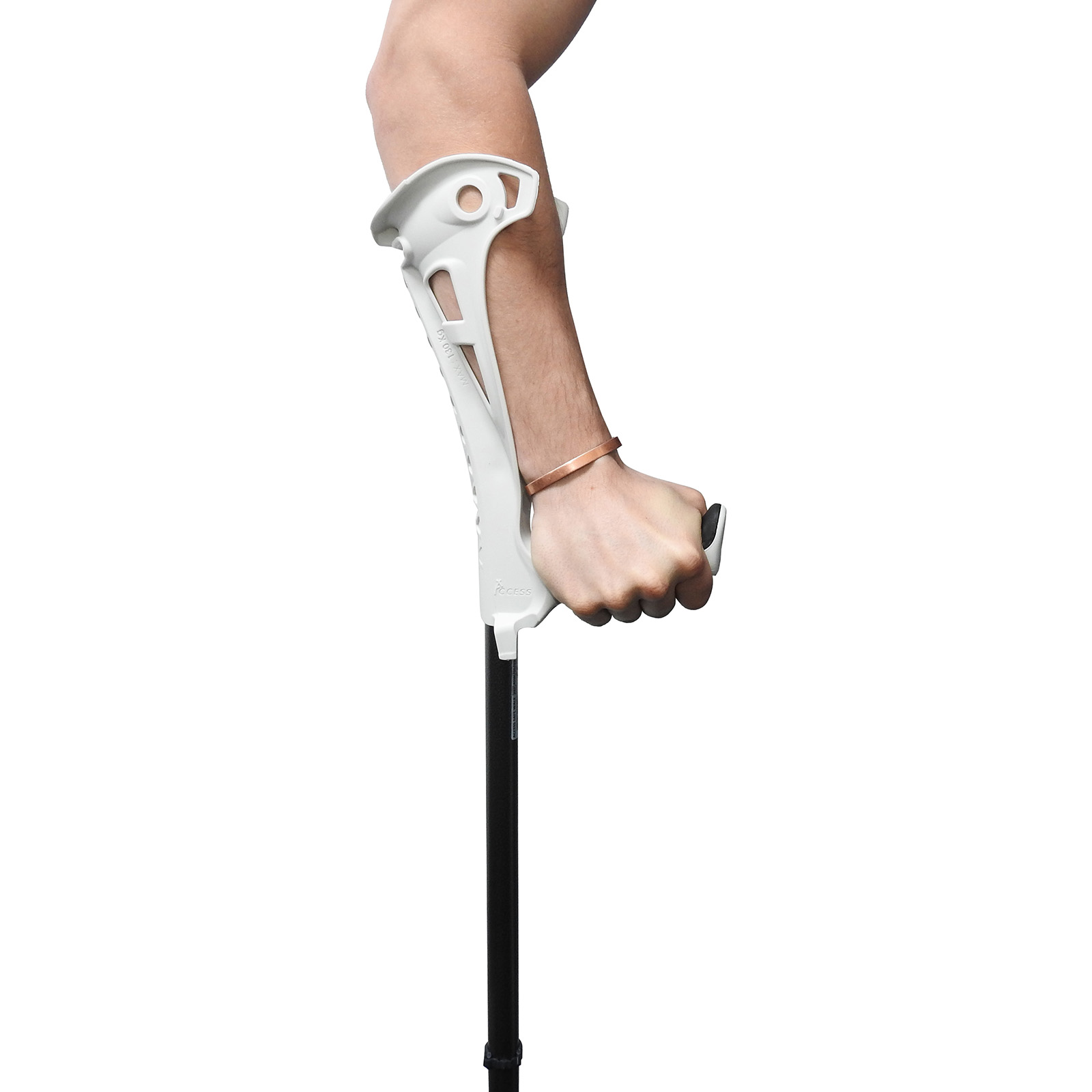 FDI Knee Rehab Kit, Premium White Crutches Pair + 1 Neoprene Knee