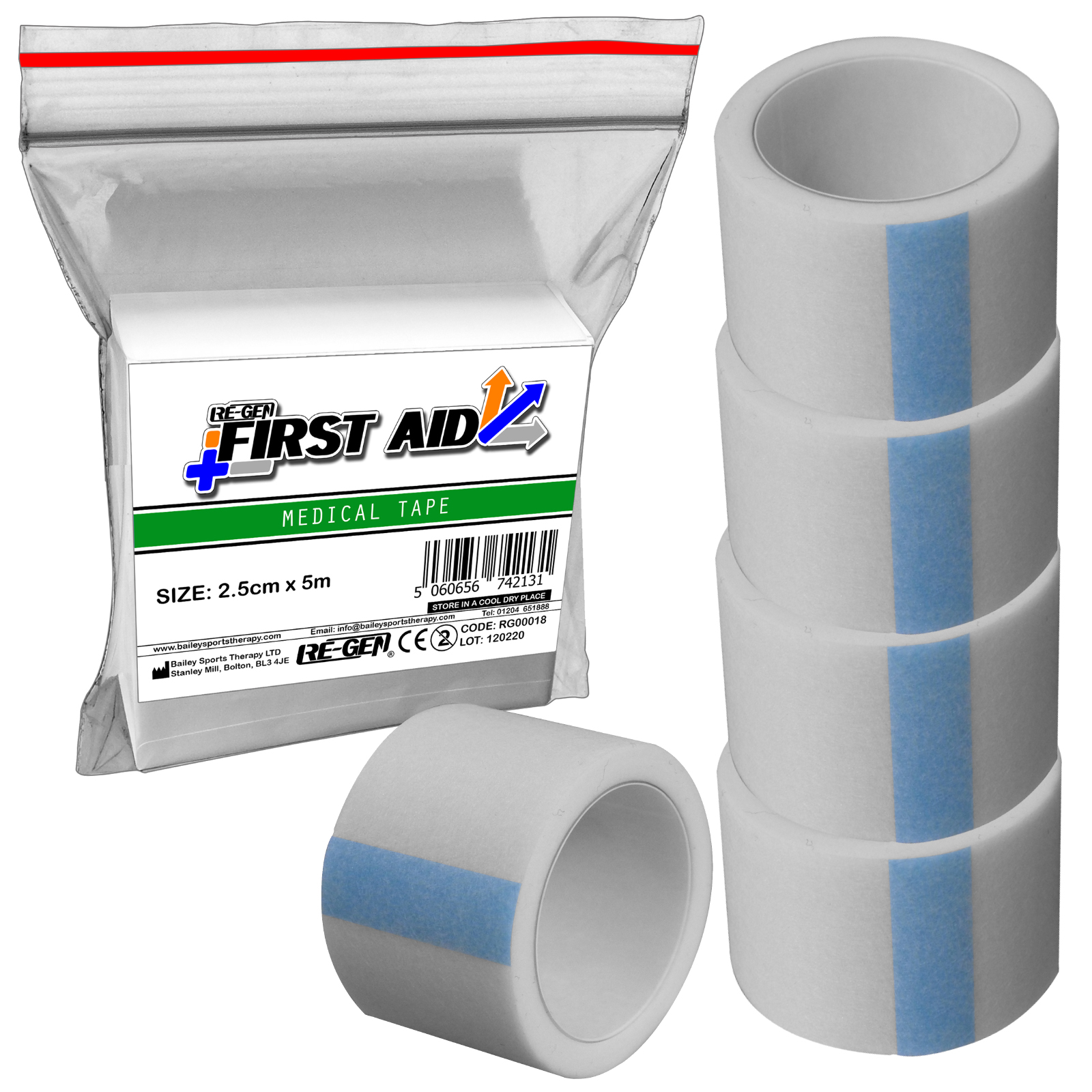 4 Pack REGEN First Aid Low Allergy Bandage Retention Dressing Tape 2