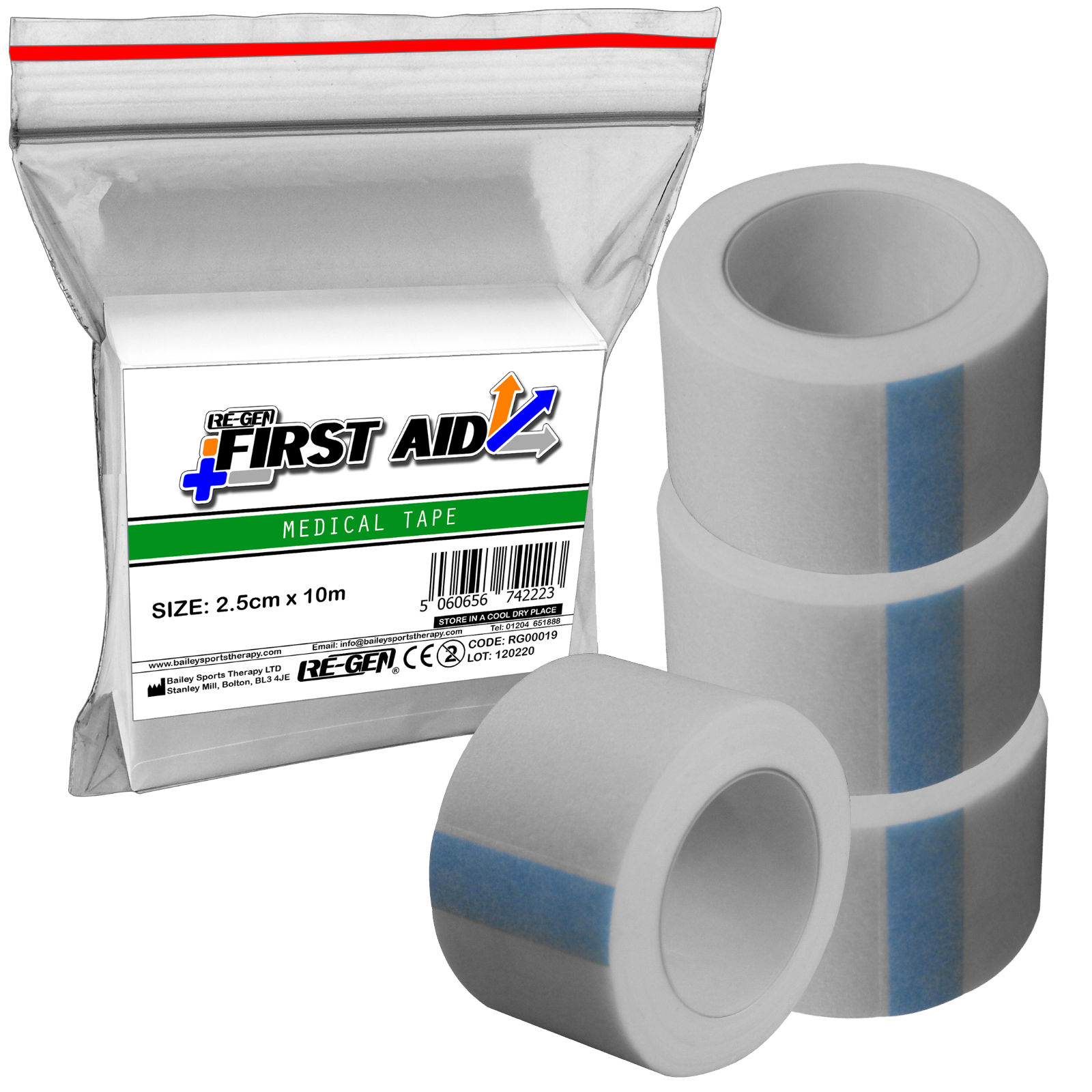 4 Pack REGEN First Aid Microporous Medical Dressing Strapping Tape 2