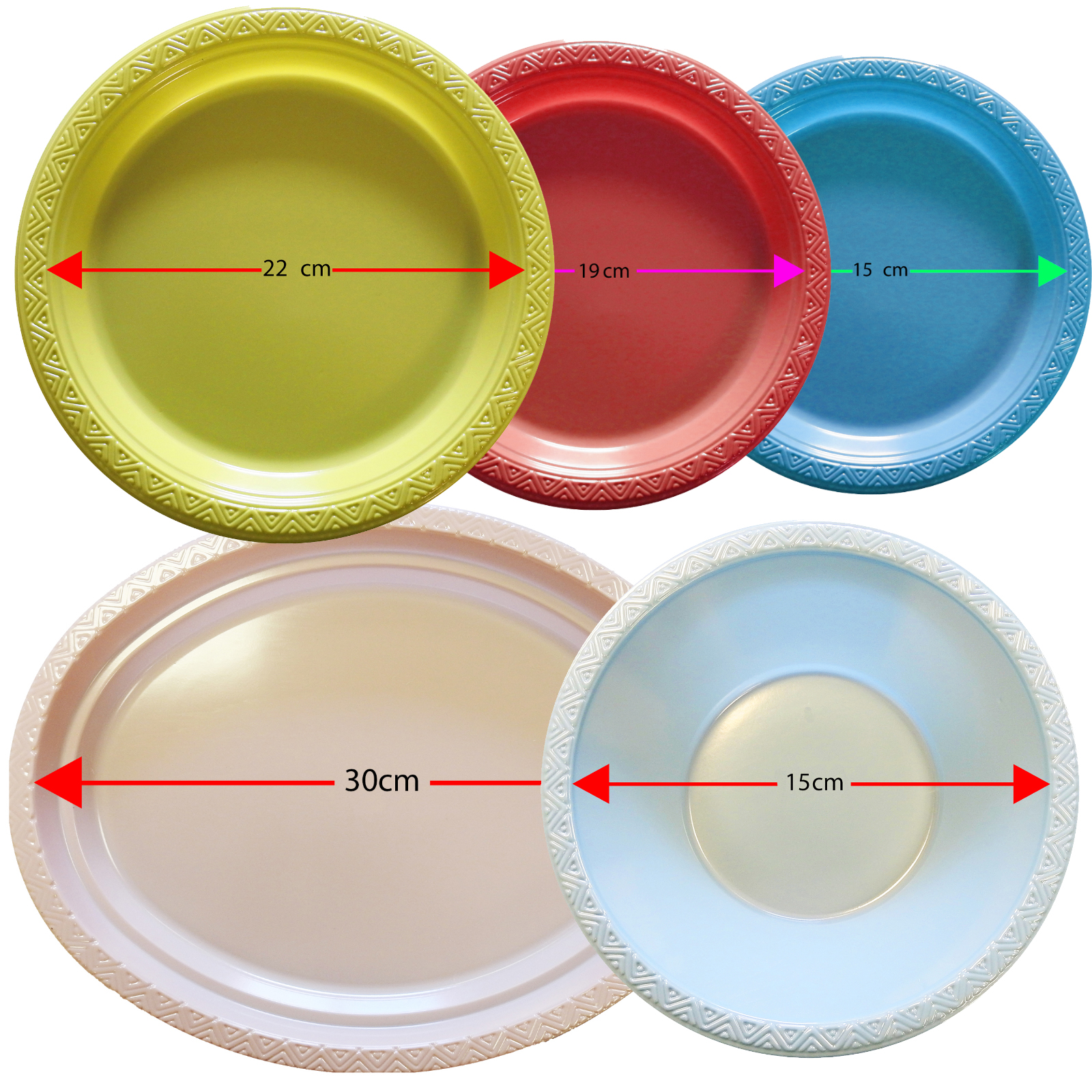 Essential Thermoformed Reusable Plastic Party BBQ Plates Bowls Serving