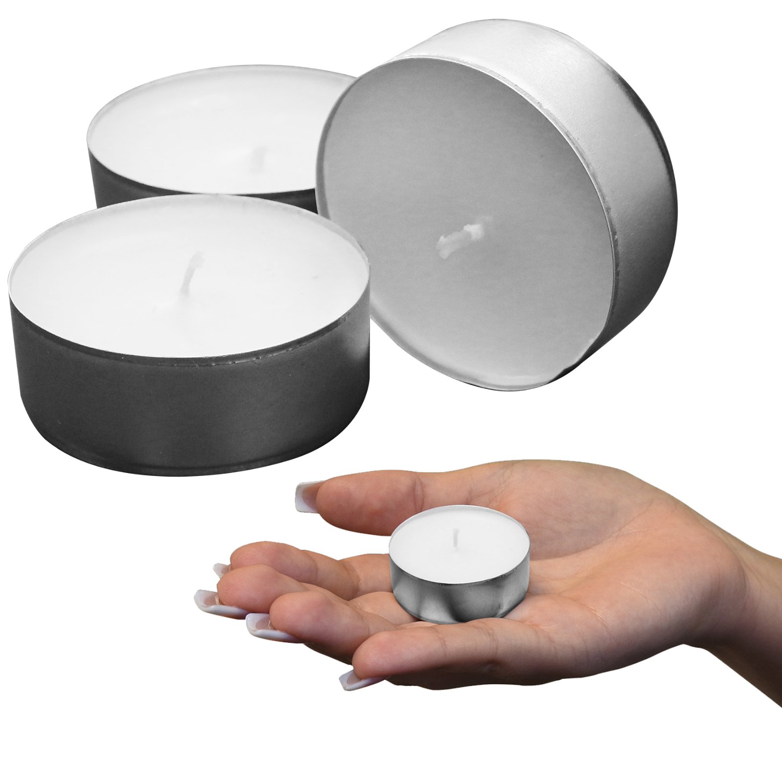 Premium Grade 4 Hour Burn White Unscented Tealight Wax Melts Candles