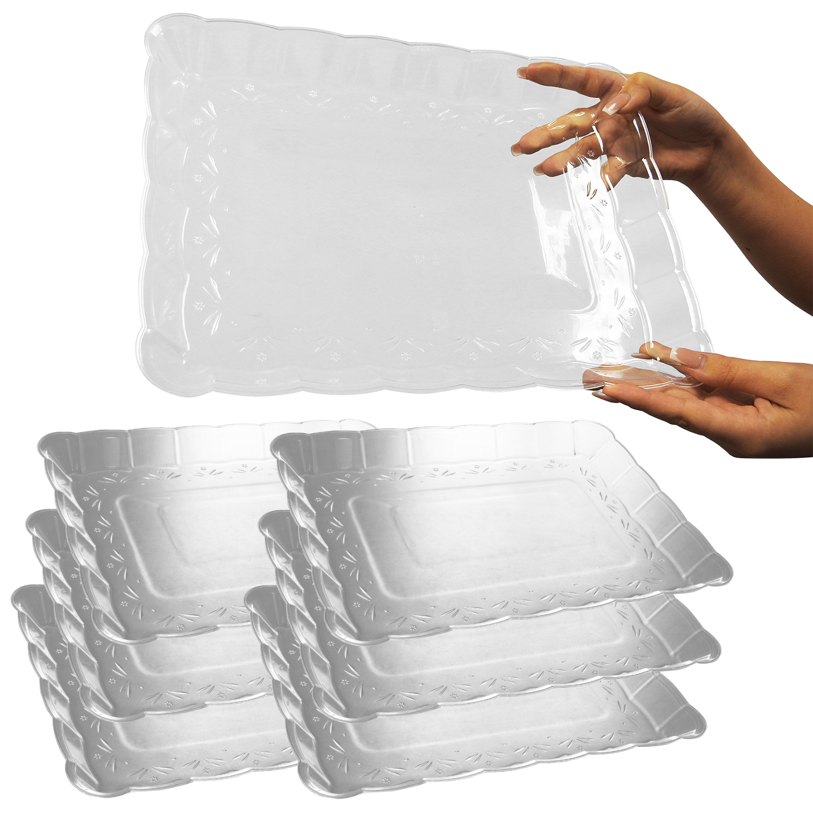 large plastic platters