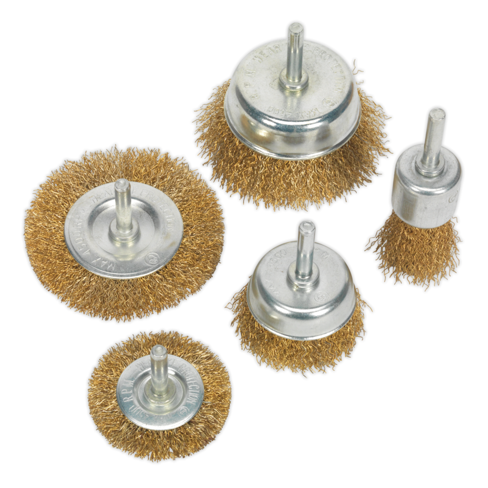 Sealey BWBS05 Wire Brush Set 5pc Brassed | Sealey BWBS05 Wire Brush Set ...