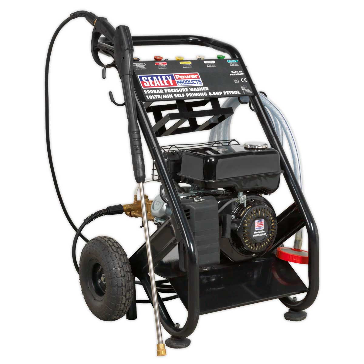 /Sealey PWM2500SP Pressure Washer 220bar 600ltr/hr Self-Priming 6.5hp ...