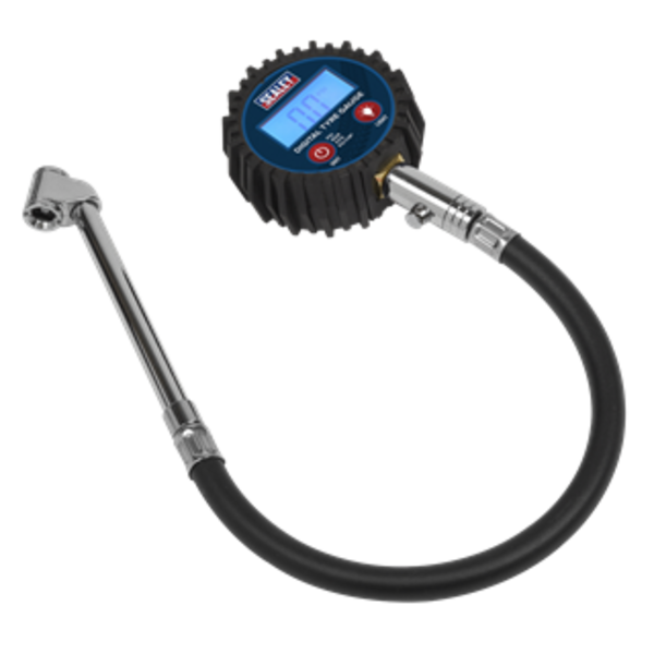 Sealey Tst003 Digital Tyre Pressure Gauge With Push-on Chuck 