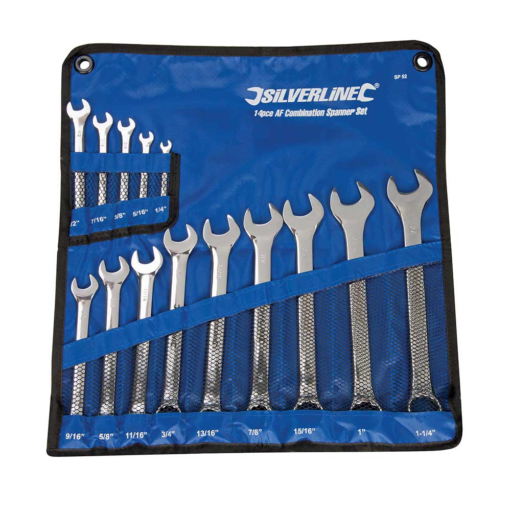 /Silverline SP52 AF/Imperial Spanner Set 14 Piece | /Silverline SP52 AF ...