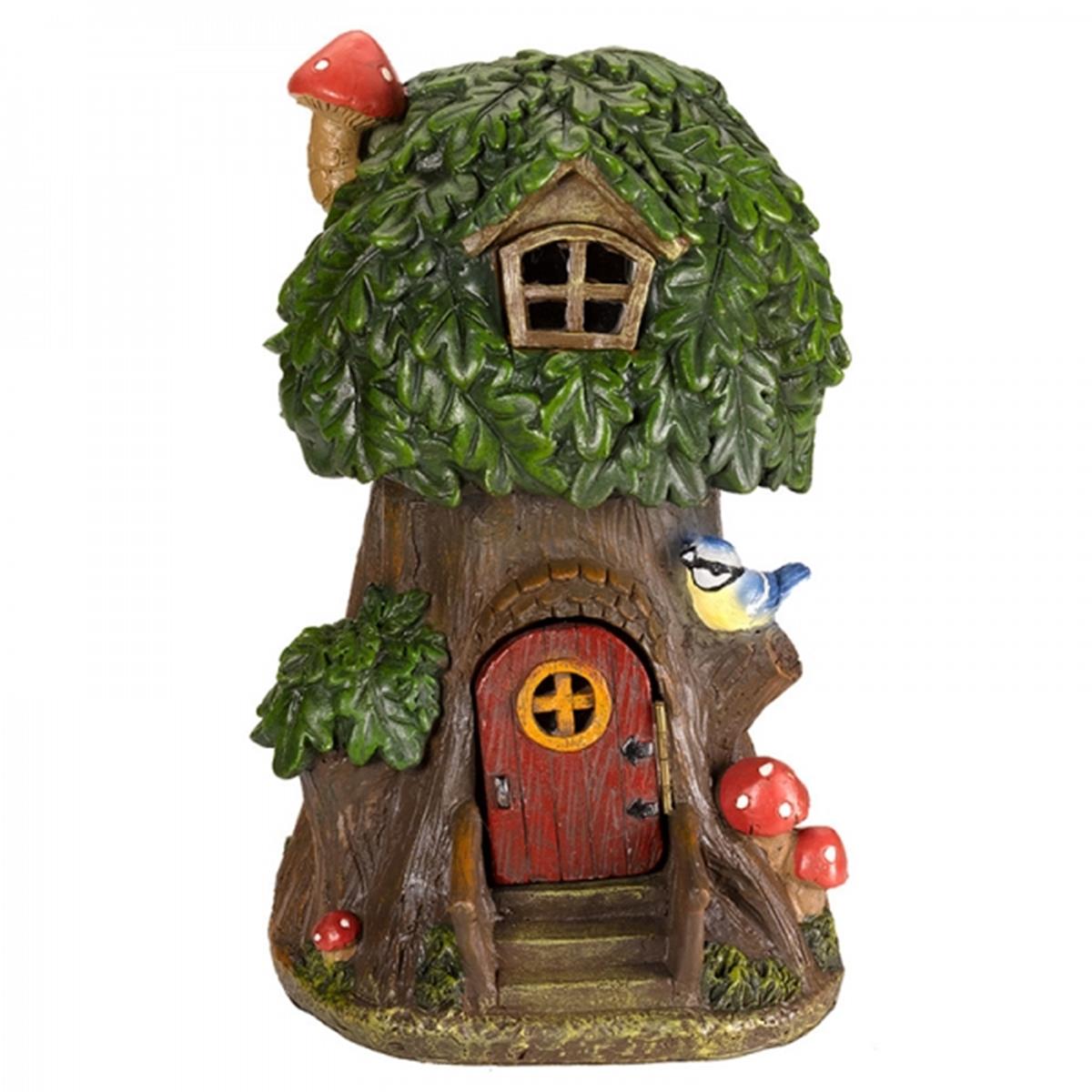 Solar Powered Elvedon Collection Elfin Oak Fairy Tree House Ideal ...