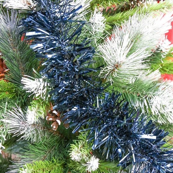 2m 10cm Luxury Chunky Cut Blue Christmas Tree Tinsel UK Made