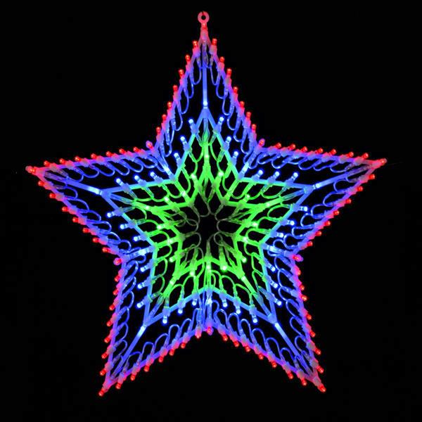 140 Multi Coloured LED Chasing Window Light Christmas Star Window