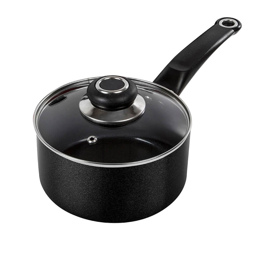 Morphy Richards 18cm Black Ceramic Non Stick Saucepan & Lid Pan Gas