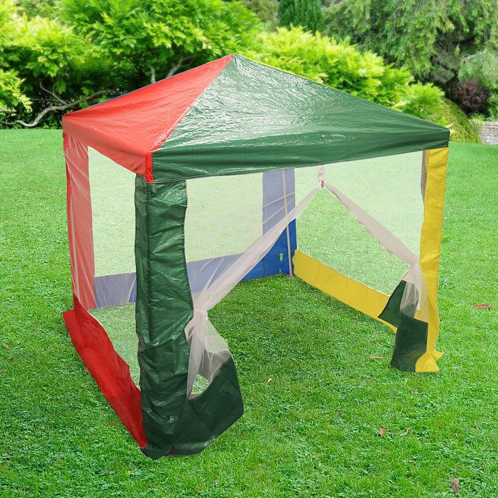 Childrens Kids Block Multi Coloured Garden Patio Sun Shade Gazebo Play