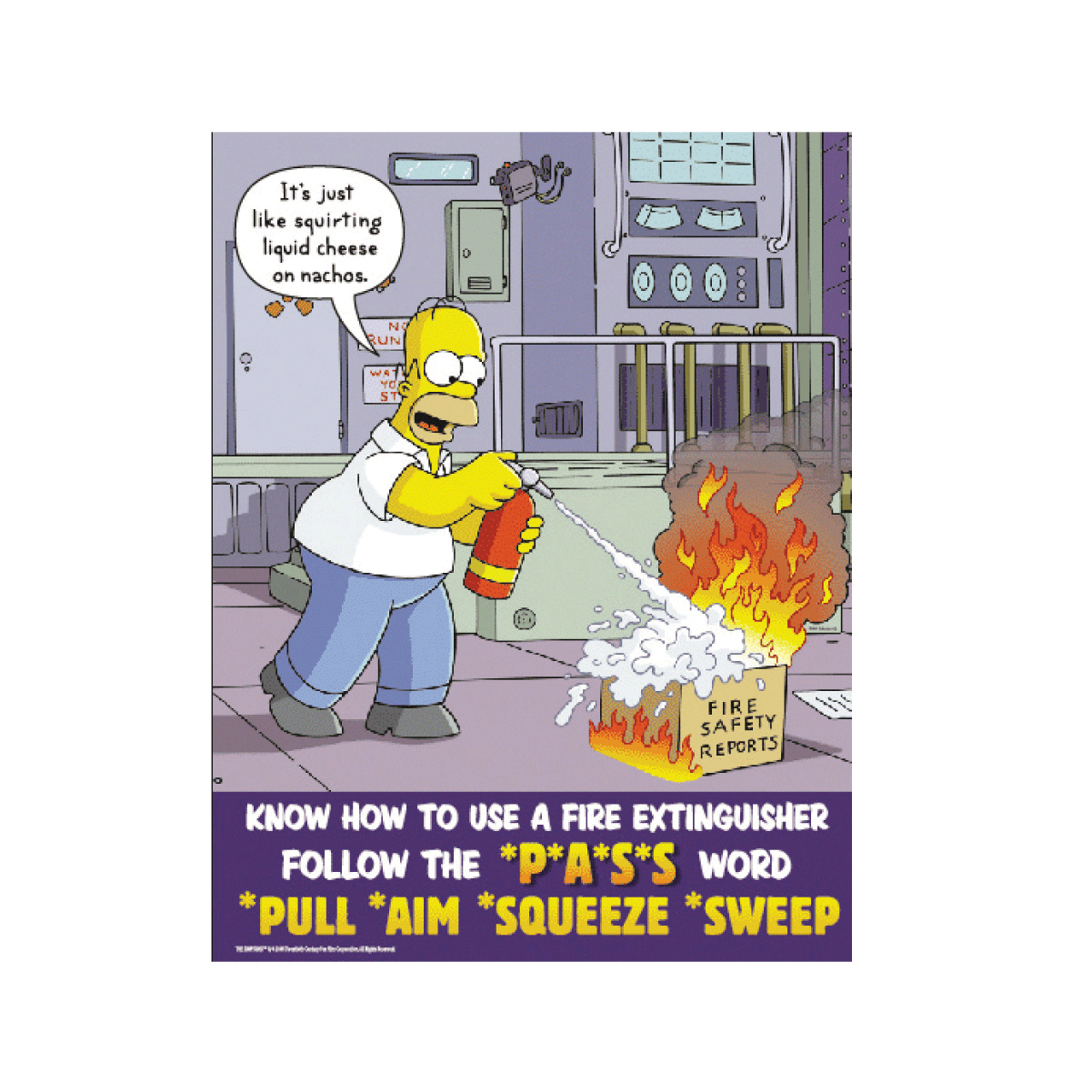 Simpsons How To Use A Fire Extinguisher Poster | eBay